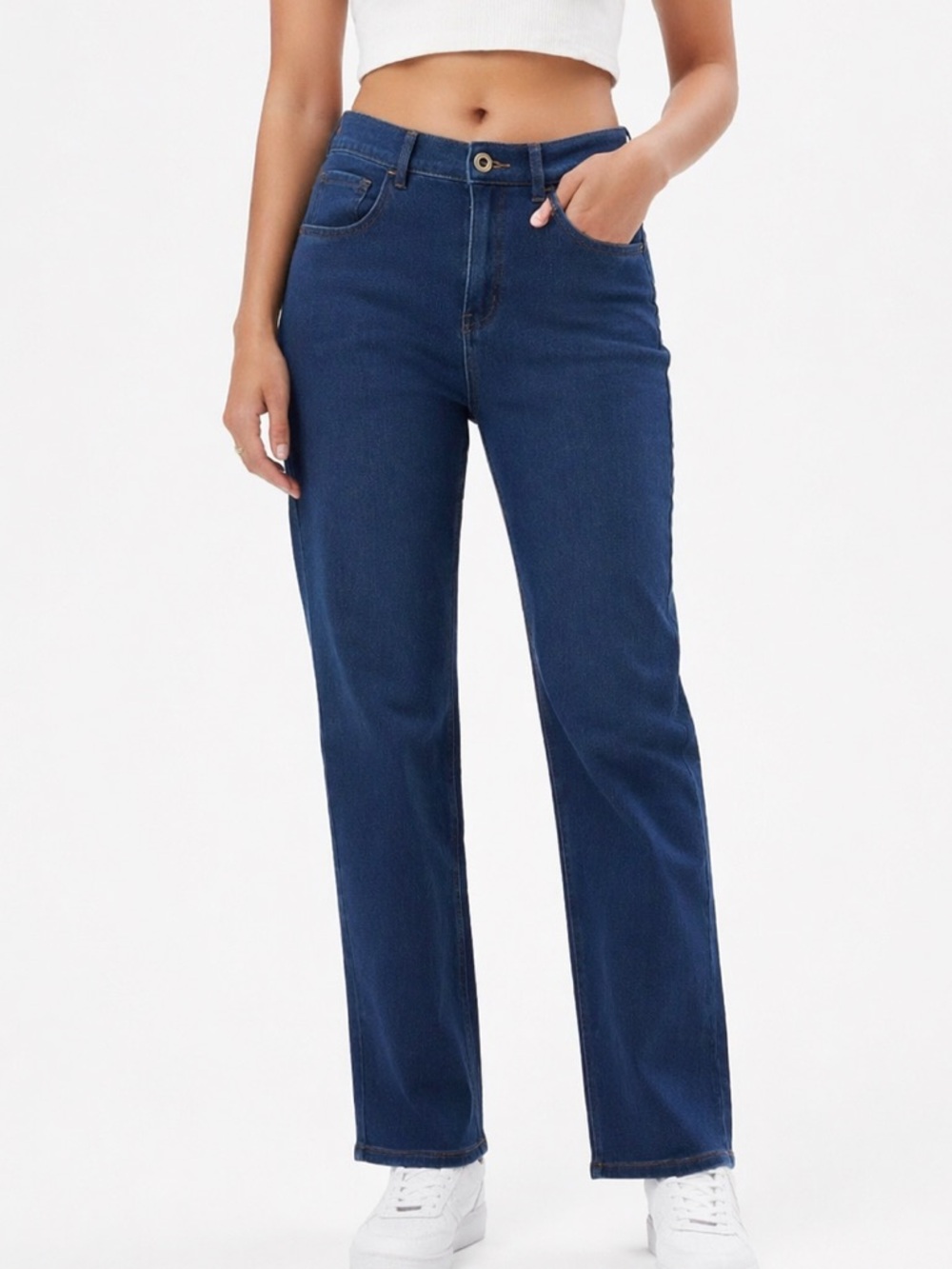 Halara straight  Stretch Jeans – High Rise – Medium Wash – NEW size small